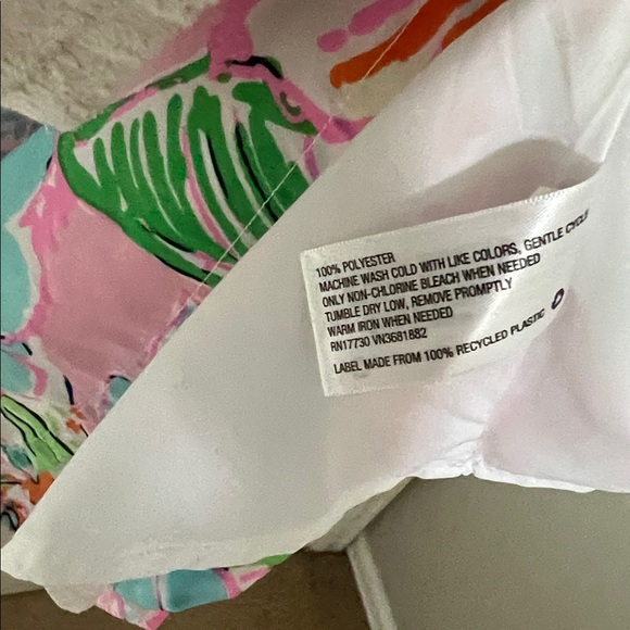 Lilly Pulitzer for Target Nosey Posey Pink Silky Mini Dress with Quarter Sleeves - Picture 8 of 8